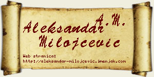 Aleksandar Milojčević vizit kartica